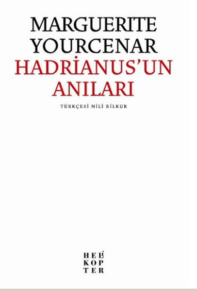 white book cover with back and red text, Yourcenar, Hadriunus'un anilari